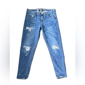 Classic Blue Distressed Skinny Jeans